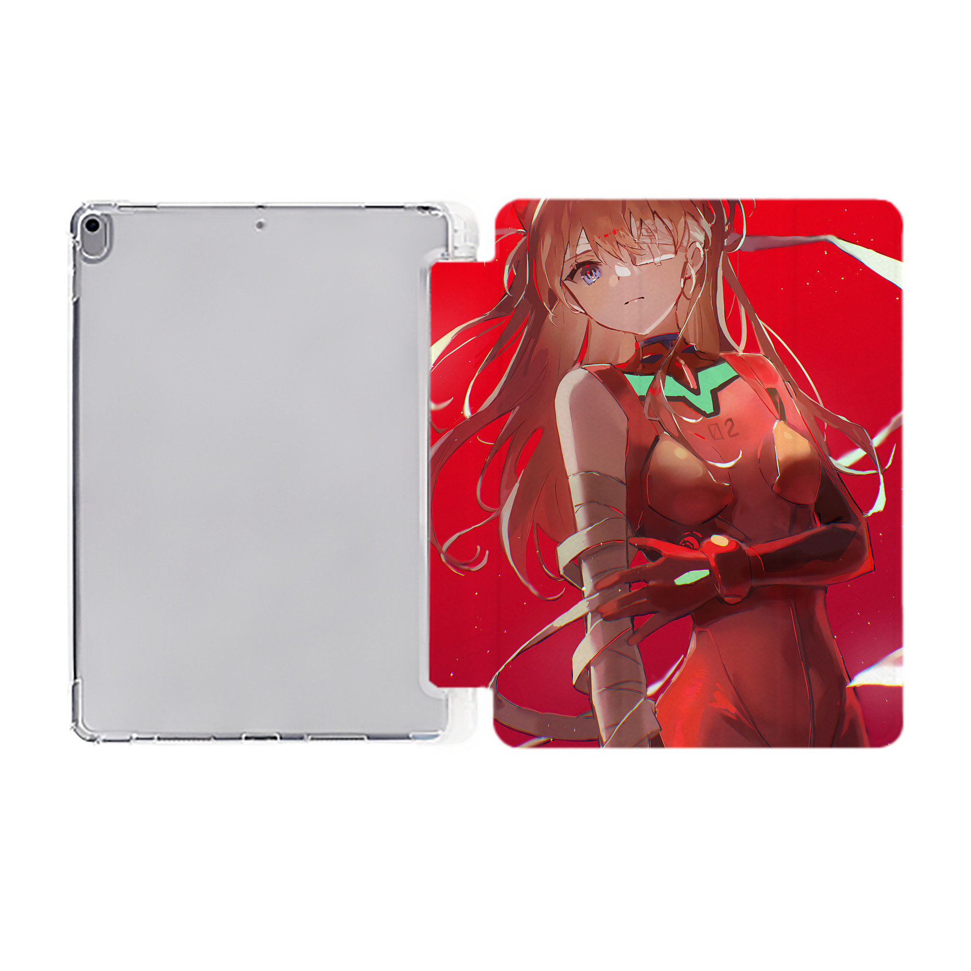 （画像用） EVA 新世紀エヴァンゲリオン IPad ケース ペン収納付き 三つ折りスタンド PUレザー×シリコン 対応機種9.5/10.5/10.9インチ